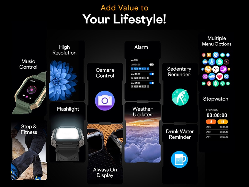 Buy FireBoltt Cobra Smartwatch with Bluetooth Calling, 4.52 cm (1.78