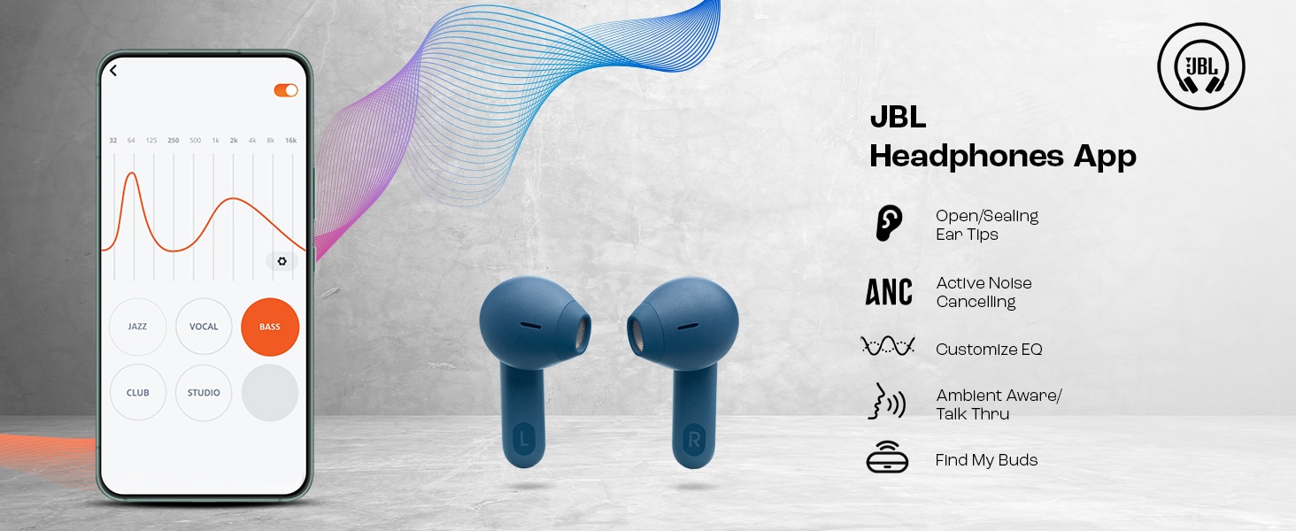 JBL Tune Flex True Wireless Noise Cancelling Earbuds with Bluetooth 5.2  (Blue)