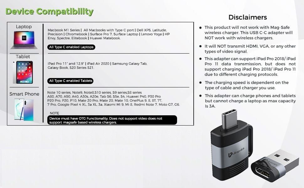 Tipo C USB OTG Adaptador USB C a USB 3 OTG Tipo C Convertidor para Macbook  Samsung Kearding EL009191-00