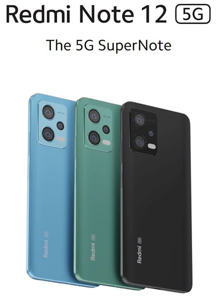 Redmi Note 12 5G (Mystique Blue,8GB RAM, 256GB Storage)
