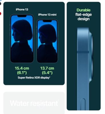 Apple - iPhone 13 Mini - 128GO - Bleu - iPhone - Rue du Commerce