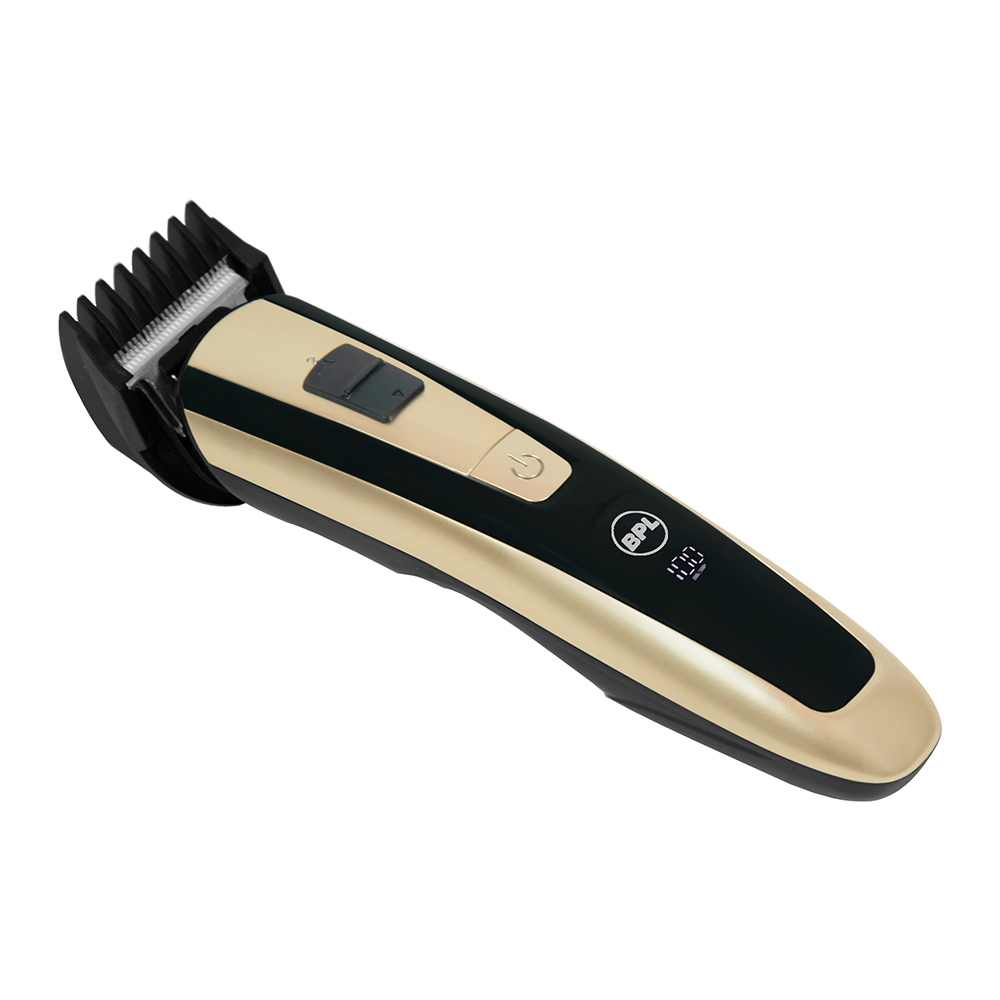 BPL Beard Trimmer with Digital Battery Indicator, 70mins Cordless Usage, Fast Charging, 4 Comb Settings, 2 Years Warranty, Black and Light Gold