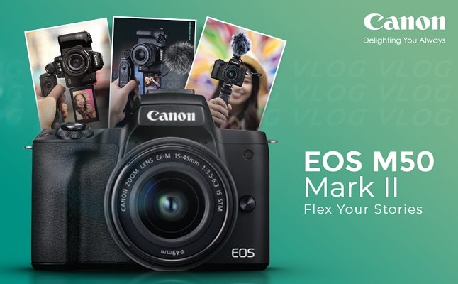 Canon EOS M50 - Video Creator Kit - digital camera - mirrorless - 24.1 MP -  APS-C - 4K / 24 fps - 3x optical zoom EF-M 15-45mm IS STM lens - Wi-Fi