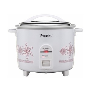 Preethi 1.8 litres Electric Rice Cooker, Rangoli RC 320,Anodized Aluminium Pan, Gives Evenly Cooked Food, White