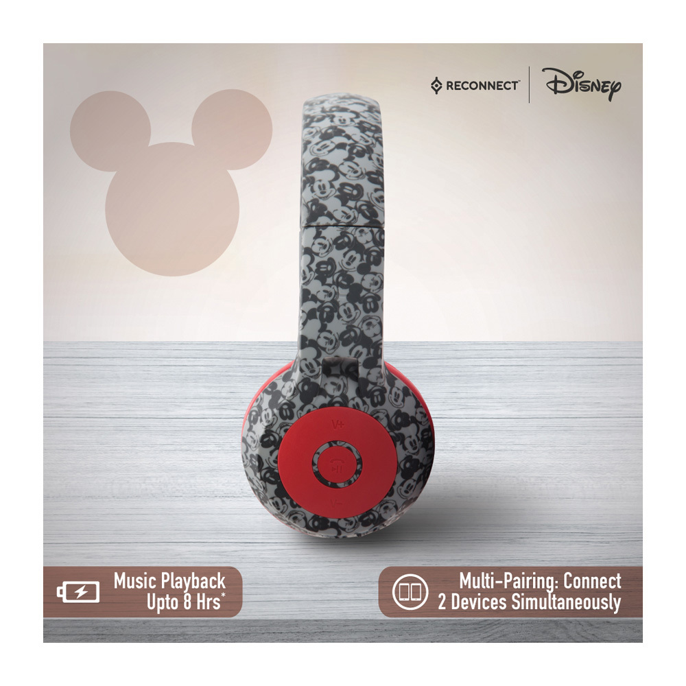 Buy Reconnect Disney Metal Heads Wireless Headphone OVF, Sweat resistant, 8hrs playtime, multipairing tech, 1yr warranty, siri/googleassistant/alexa, DBTH101 MY at Reliance Digital Buy Reconnect Disney Metal Heads Wireless Headphone OVF, Sweat resistant, 8hrs playtime, multipairing tech, 1yr warranty, siri/googleassistant/alexa, DBTH101 MY at Reliance Digital