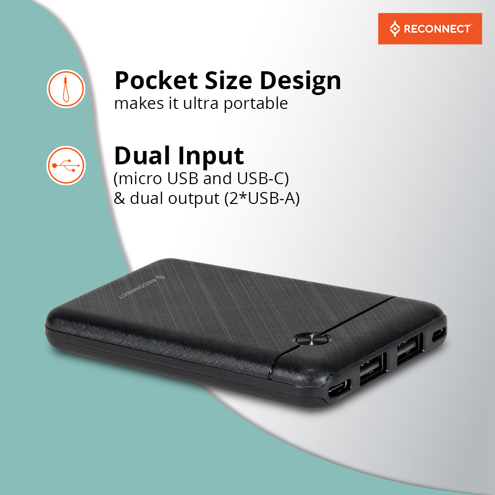 Buy Reconnect 5000 mAh Power bank, Black RAPBB5005 at Best Price on  Reliance Digital