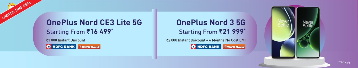 Split OnePlus banner Limited time Deal D