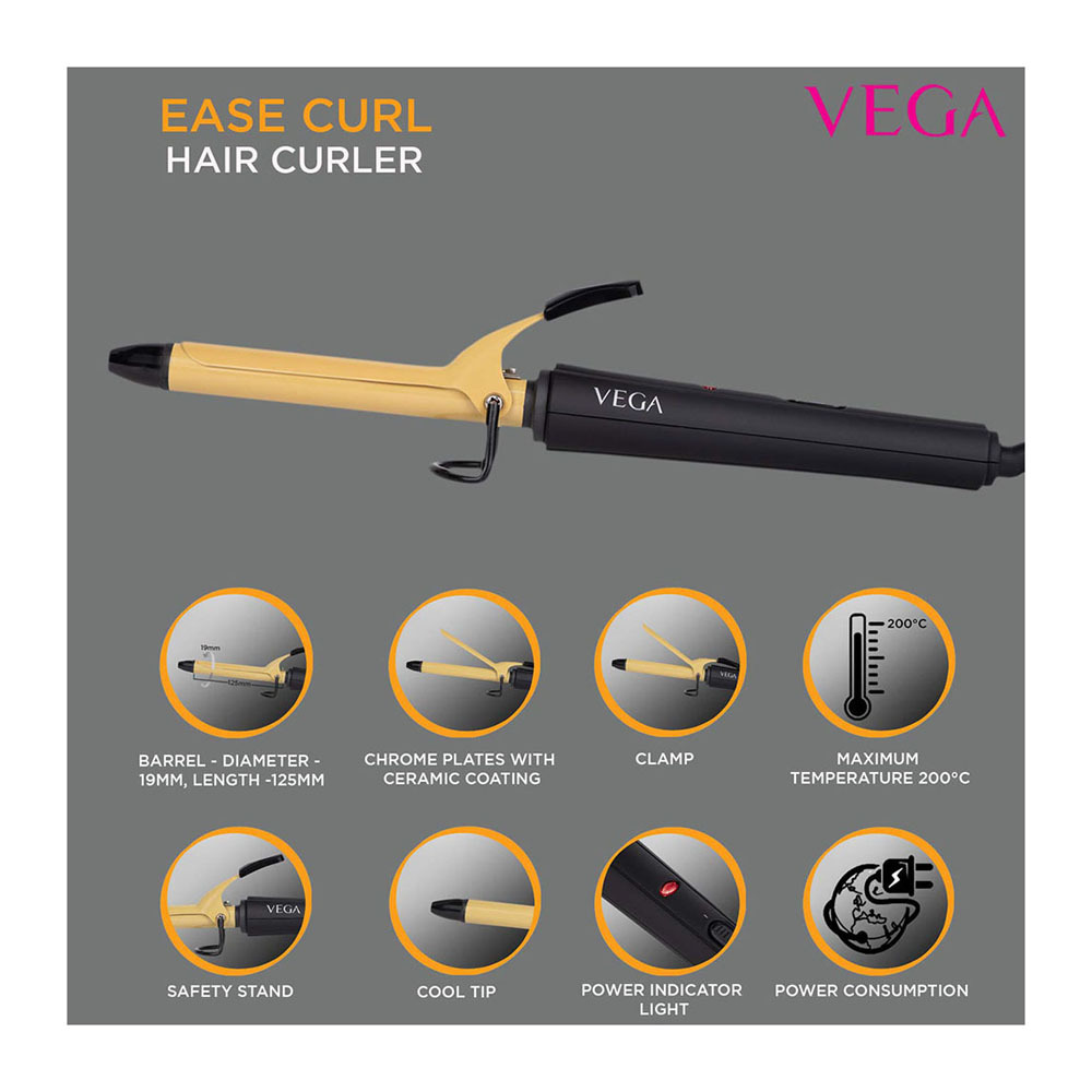 Buy Vega Hair Curling Iron VHCH-01 Gold & Black at Reliance Digital