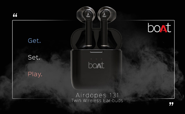 Buy boAt Airdopes 131 RTL True Wireless Earbuds with with upto 60 Hours Playback, IWP Technology, Bluetooth V5.0, Immersive Audio, Instant Voice Assistant and Type-C Charging, 1year warranty (Active Black, TWS) Online