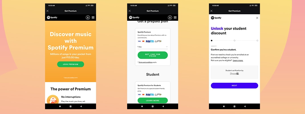 spotify student details